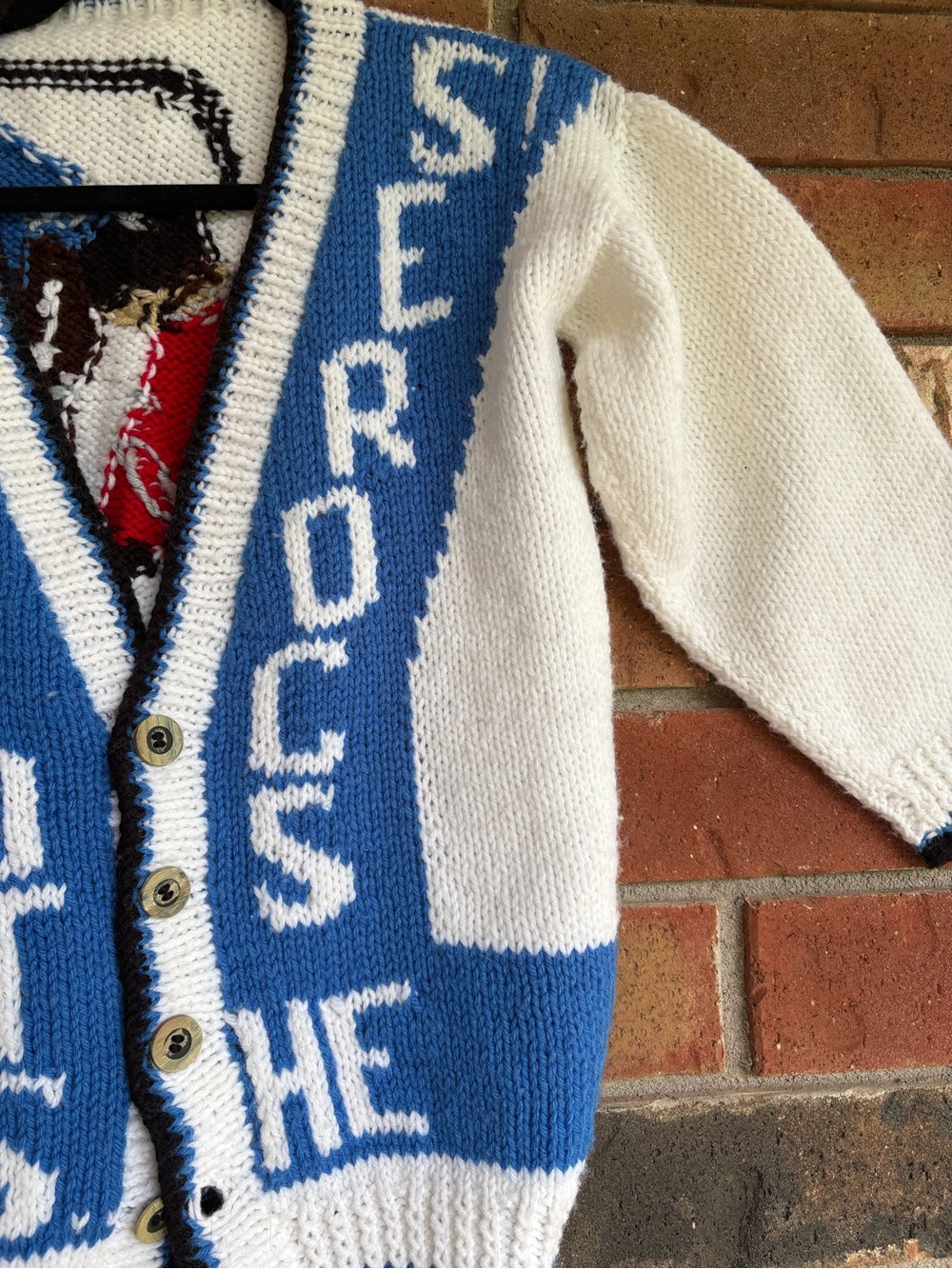 Handmade Hockey Cardigan youth large or women’s small - Picture 3 of 13
